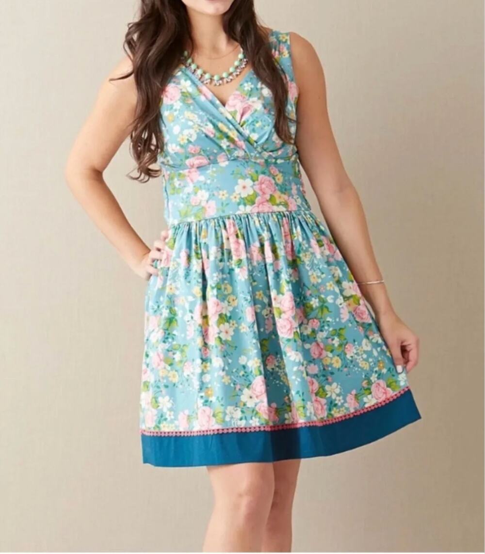 Matilda Jane Sun Dress Good Hart from the Garden Floral M Tie Back